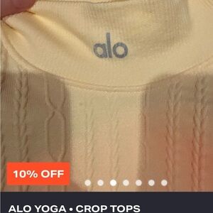 ALO Yoga Yellow Cable-Knit Crop Top